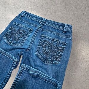 !! DO NOT BUY !! Y2k Fleur De Lis Lee Slender Mid Rise Bootcut Jeans